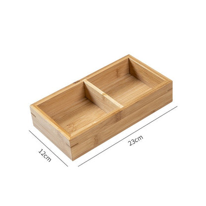 Bamboo Divided Serving Tray – Natural Compartment Snack & Appetizer Organizer