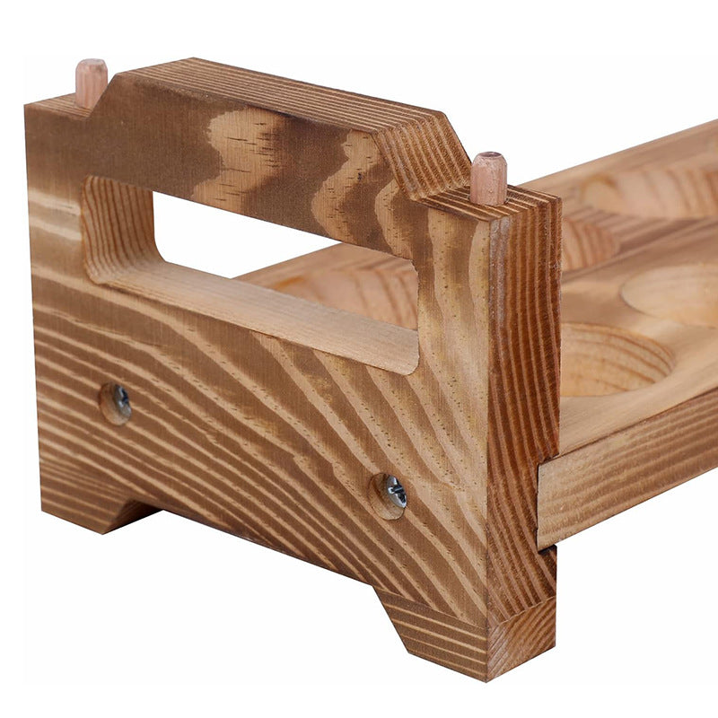 1-Tier Solid Wood Vertical Egg Holder – Space-Saving Countertop Egg Storage Rack