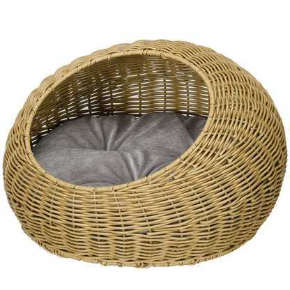 Boho Wicker Cat Cave Bed for Small Dogs & Cats