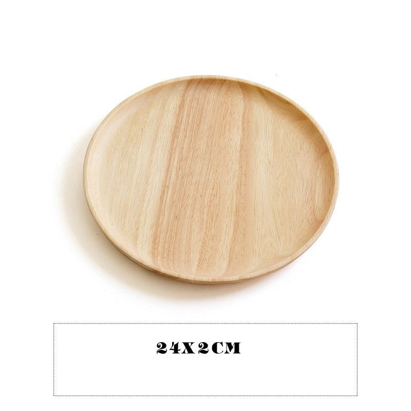 Round Acacia Wood Serving Tray – Minimalist Snack, Tea & Display Plate
