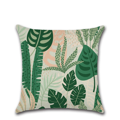 Modern Tropical Botanical Throw Pillow Cover