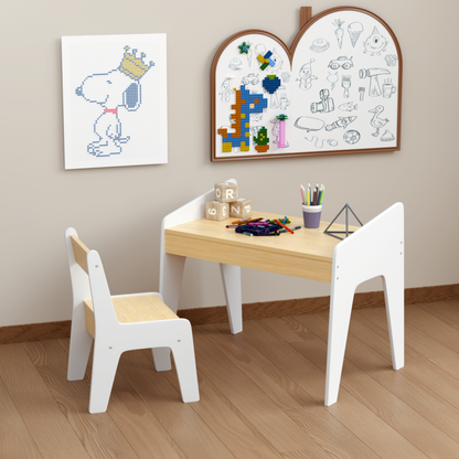 Scandinavian Study Corner for Toddlers & Ergonomic Chair Set (Ages 2–8)