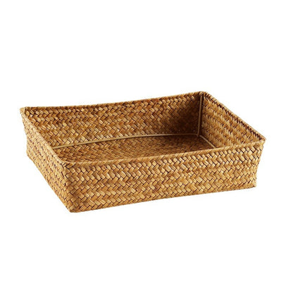Handwoven Seagrass Storage Basket – Eco-Friendly Desktop & Home Organizer