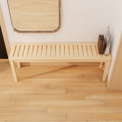 Nordic Solid Pine Slat Entryway and Bedroom Bench