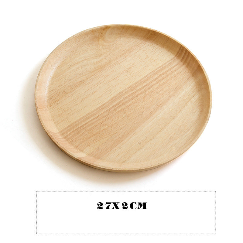 Round Acacia Wood Serving Tray – Minimalist Snack, Tea & Display Plate