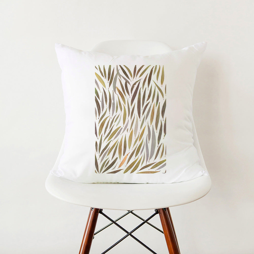 Verdant Minimalist Green Leaf Pillow Cover