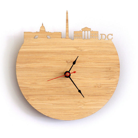 Washington Minimalist Bamboo Wall Clock