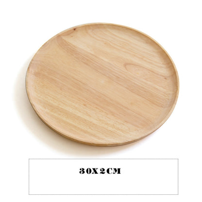 Round Acacia Wood Serving Tray – Minimalist Snack, Tea & Display Plate