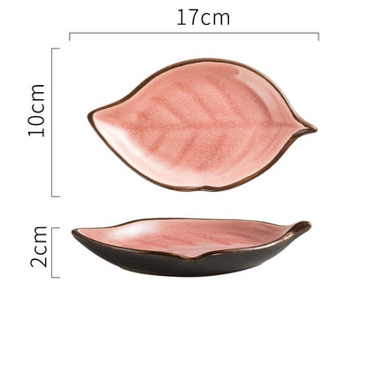 Botanical Ice-Crack Porcelain Leaf Serving Plate