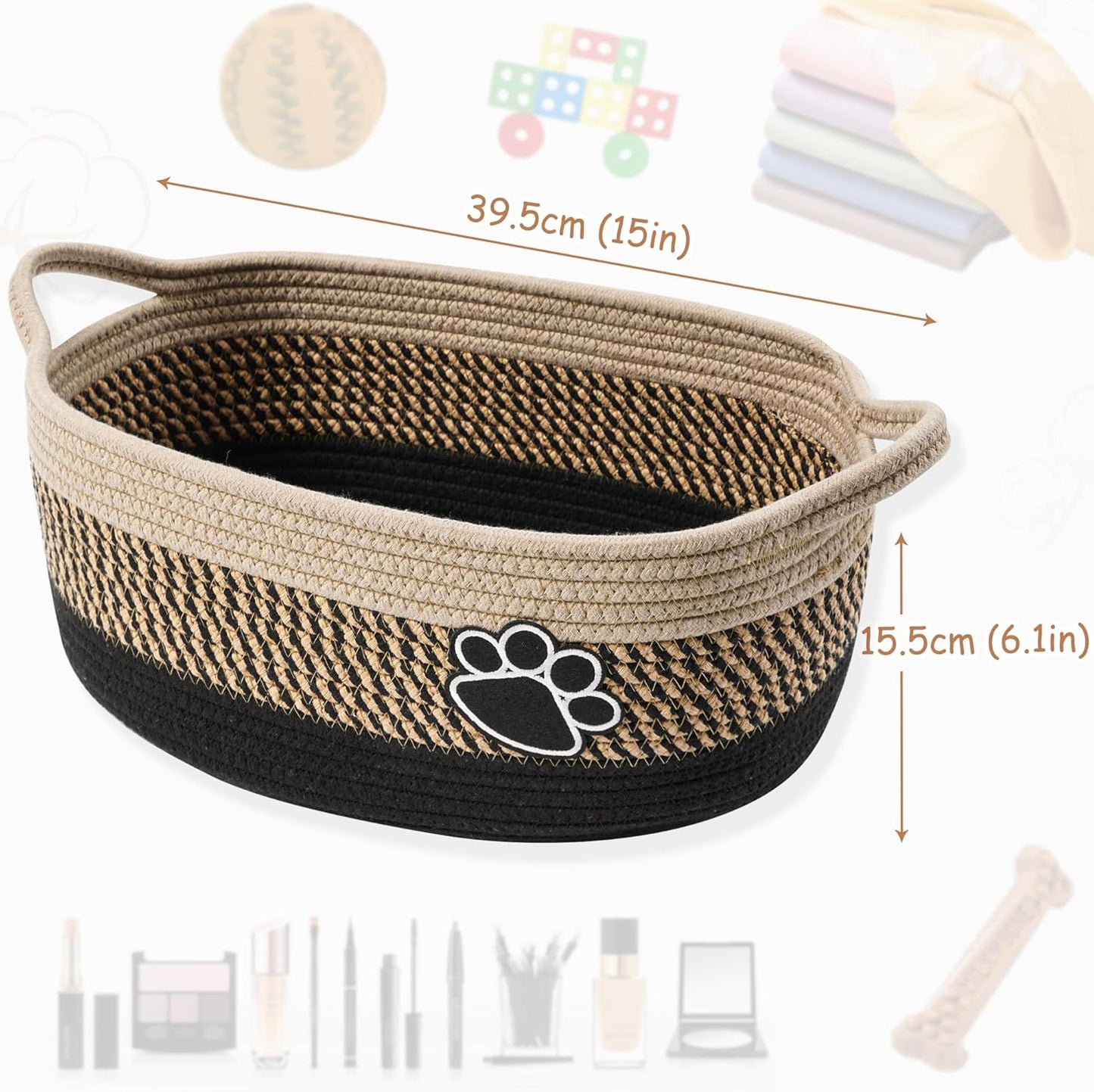 Boho Woven Pet Toy Basket