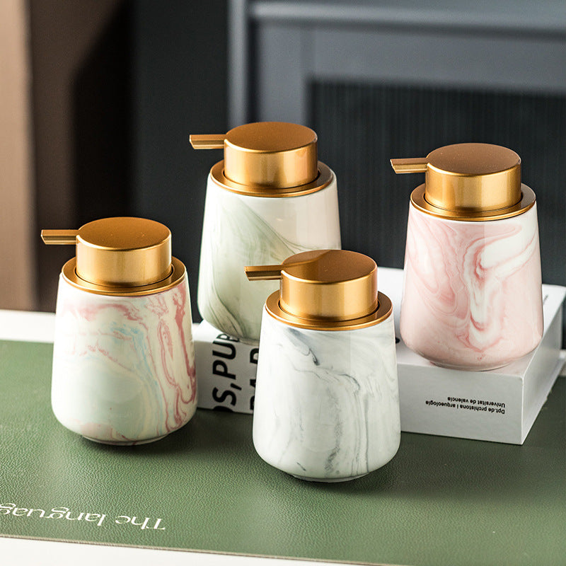 Marble Ceramic Foaming Soap Dispenser – Refillable Bathroom & Kitchen Pump