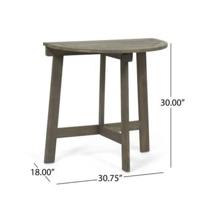 Folding Acacia Wood Half-Round Bistro Table – Space-Saving Balcony Patio Table
