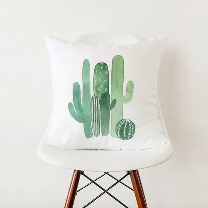 Verdant Minimalist Green Leaf Pillow Cover