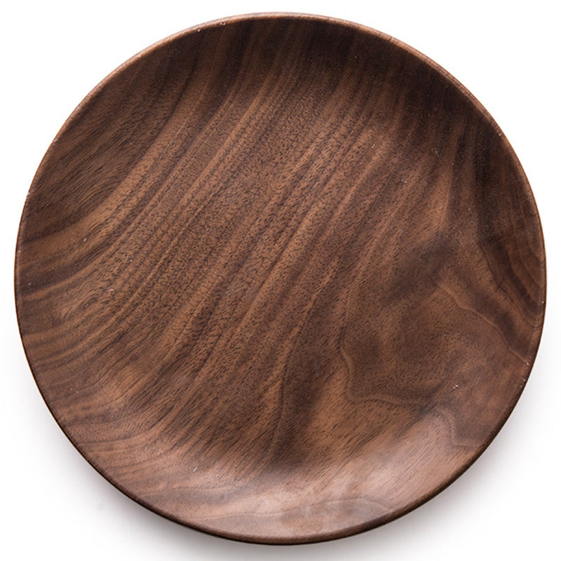Black Walnut Round Serving Tray – Elegant Breakfast & Coffee Table Tray
