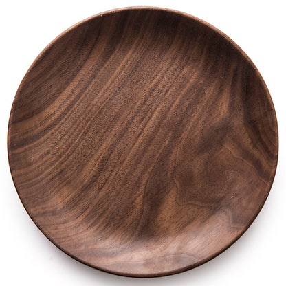 Black Walnut Round Serving Tray – Elegant Breakfast & Coffee Table Tray