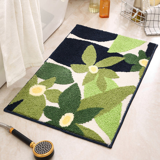 Botanical Tropical Leaf Non-Slip Bathroom Floor Mat
