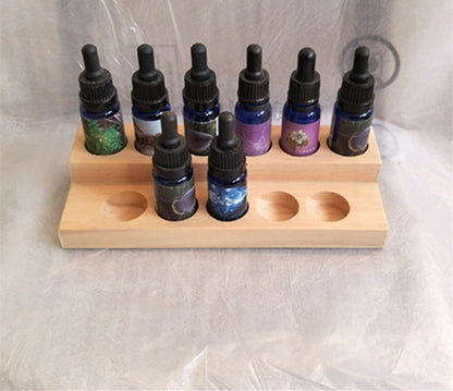 11-Slot Pine Wood Essential Oil Display Stand