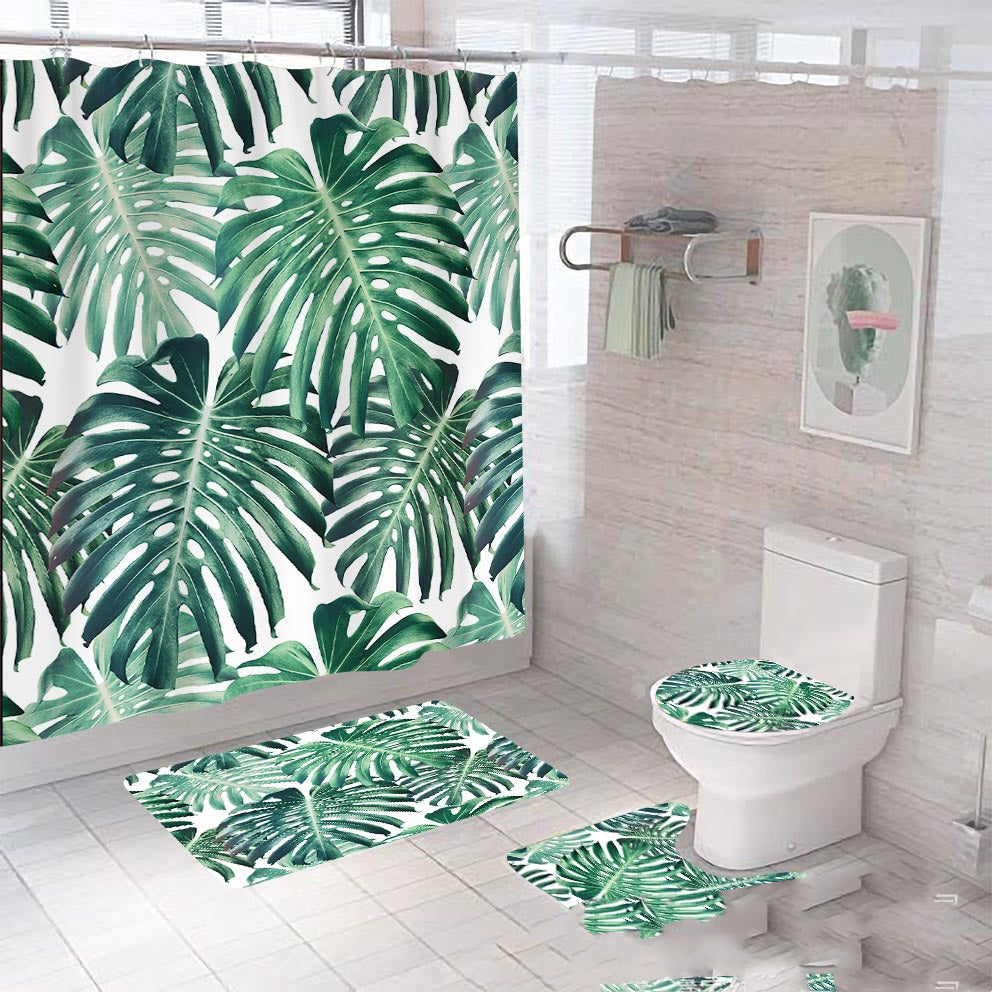 Lush Tropical Leaf Waterproof Shower Curtain
