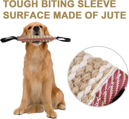 Durable Jute Dog Training Tug Toy with Dual Handles