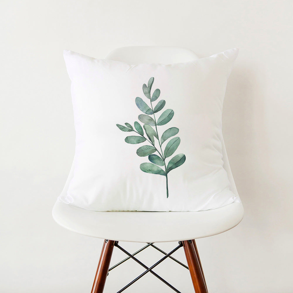 Verdant Minimalist Green Leaf Pillow Cover