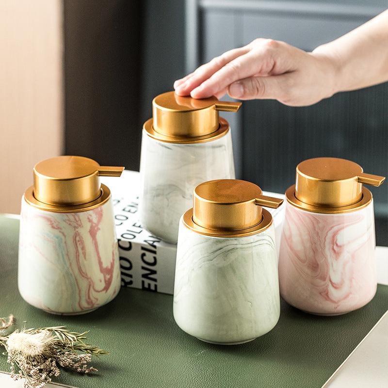 Marble Ceramic Foaming Soap Dispenser – Refillable Bathroom & Kitchen Pump