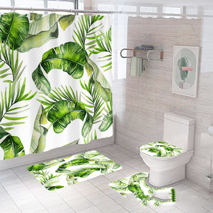 Lush Tropical Leaf Waterproof Shower Curtain