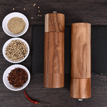 Acacia Wood Salt & Pepper Grinder – Manual Spice Mill with Ceramic Core
