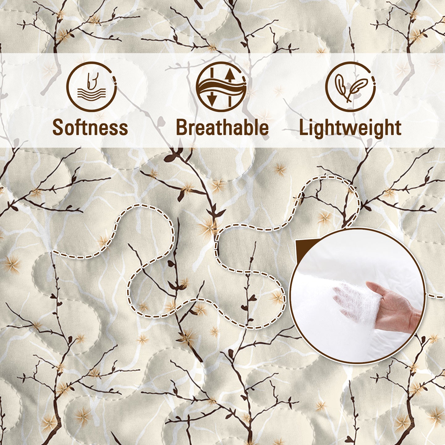 Arboreal Calm Tree Branch 3-Piece Quilt Set – Nature-Inspired Bedding