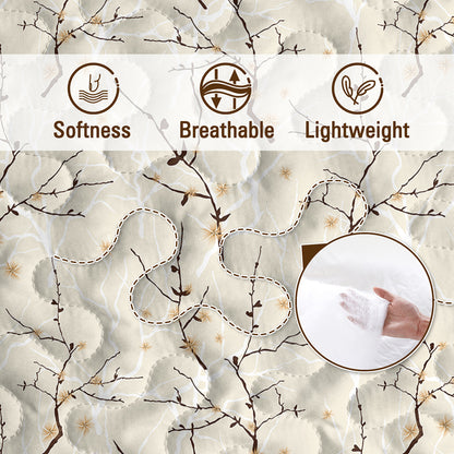Arboreal Calm Tree Branch 3-Piece Quilt Set – Nature-Inspired Bedding