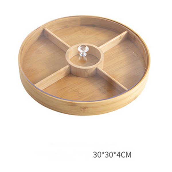 Bamboo Divided Serving Tray – Natural Compartment Snack & Appetizer Organizer
