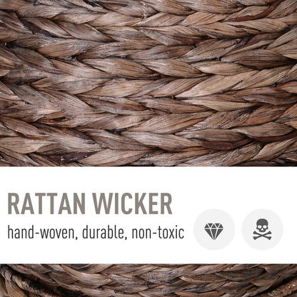 Elevated Wicker Kitten Nest with Plush Cushion