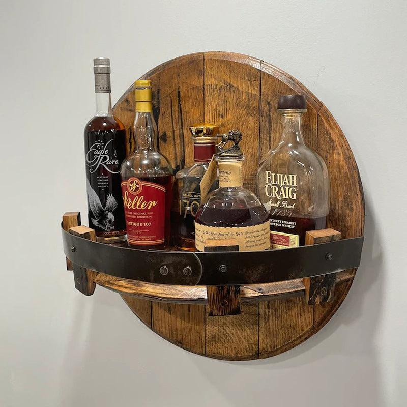 Wooden Wall-Mounted Wine Display Shelf