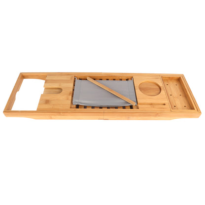 Spa Retreat Adjustable Bamboo Bathtub Caddy Tray