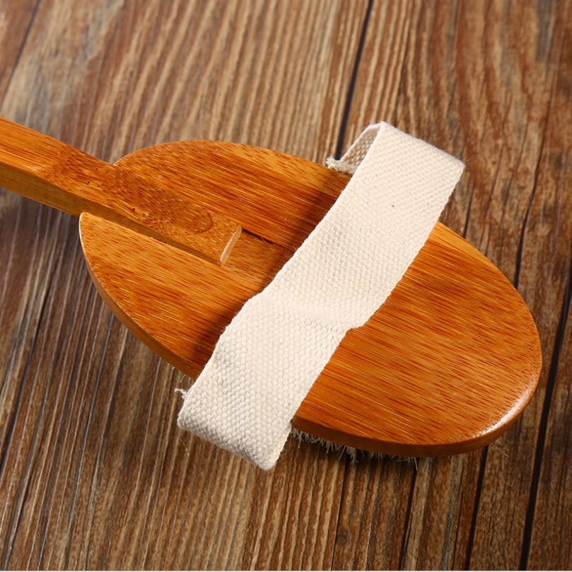 Eco Bamboo Dry Brushing Body Brush with Detachable Long Handle