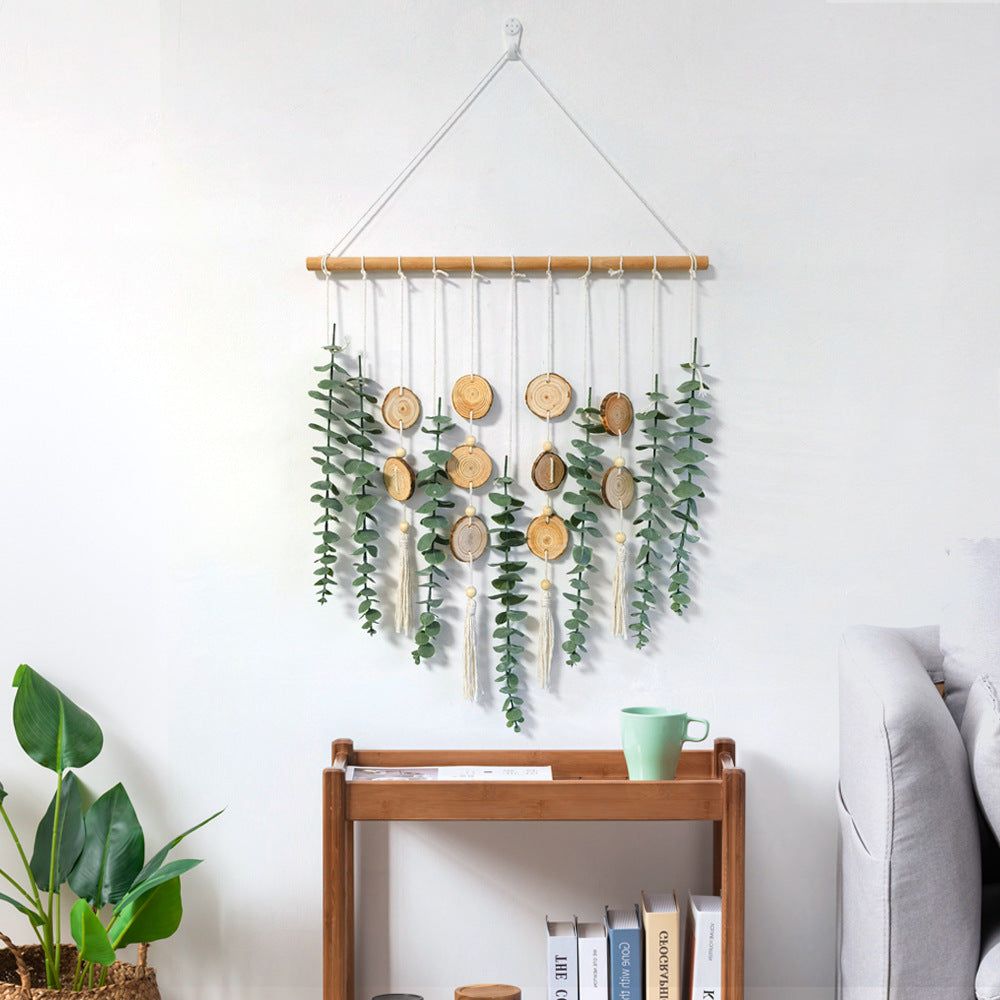 Artificial Eucalyptus Macramé Wall Hanging