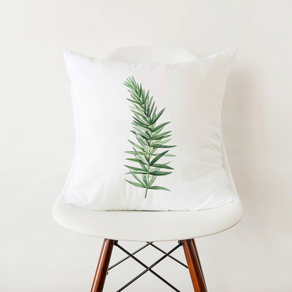 Verdant Minimalist Green Leaf Pillow Cover