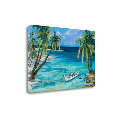 Golden Shores Tropical Coastal Canvas Wall Art – Serene Beach Landscape Print