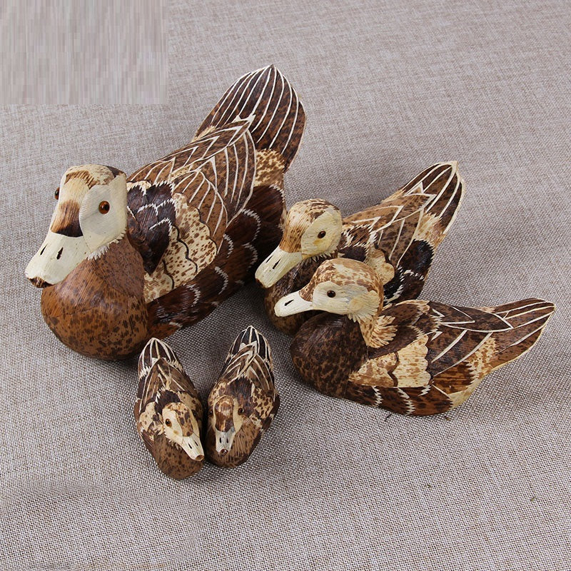 Handmade Bamboo Shoot Shell Duck Tea Pet Figurine