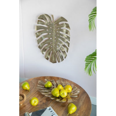Gilded Monstera Luxe Wall Sculpture & Tray
