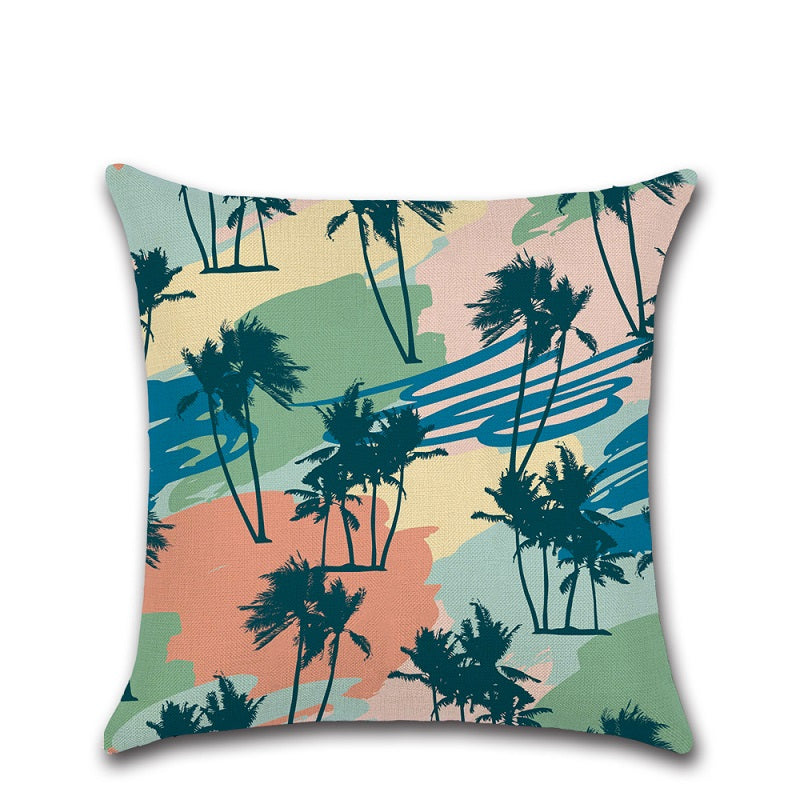 Modern Tropical Botanical Throw Pillow Cover