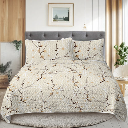 Arboreal Calm Tree Branch 3-Piece Quilt Set – Nature-Inspired Bedding