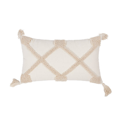 Artisan Boho Lace Cotton Throw Pillow with Insert