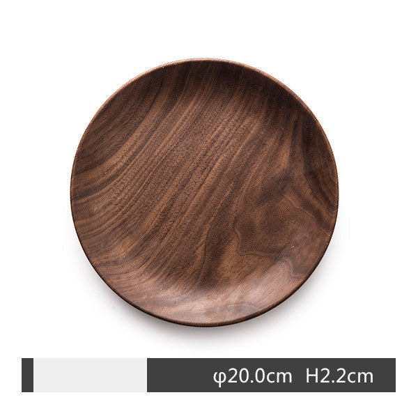 Black Walnut Round Serving Tray – Elegant Breakfast & Coffee Table Tray