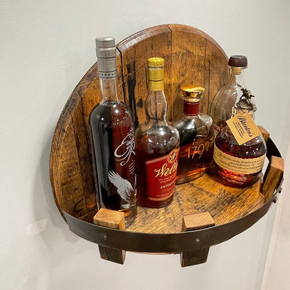 Wooden Wall-Mounted Wine Display Shelf