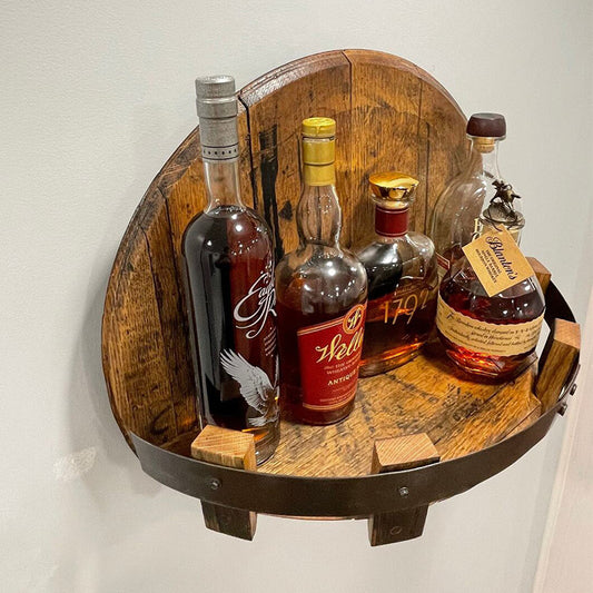Wooden Wall-Mounted Wine Display Shelf