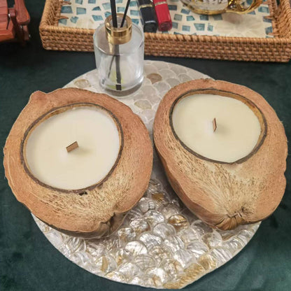 Coconut Shell Boat Candle
