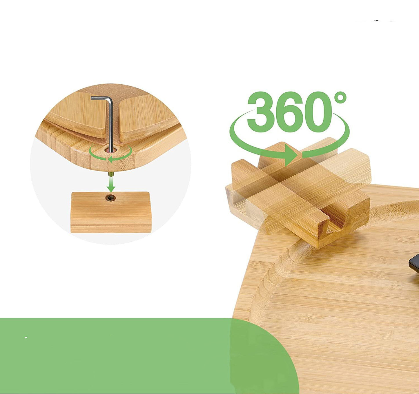 Bamboo Foldable Sofa Arm Table