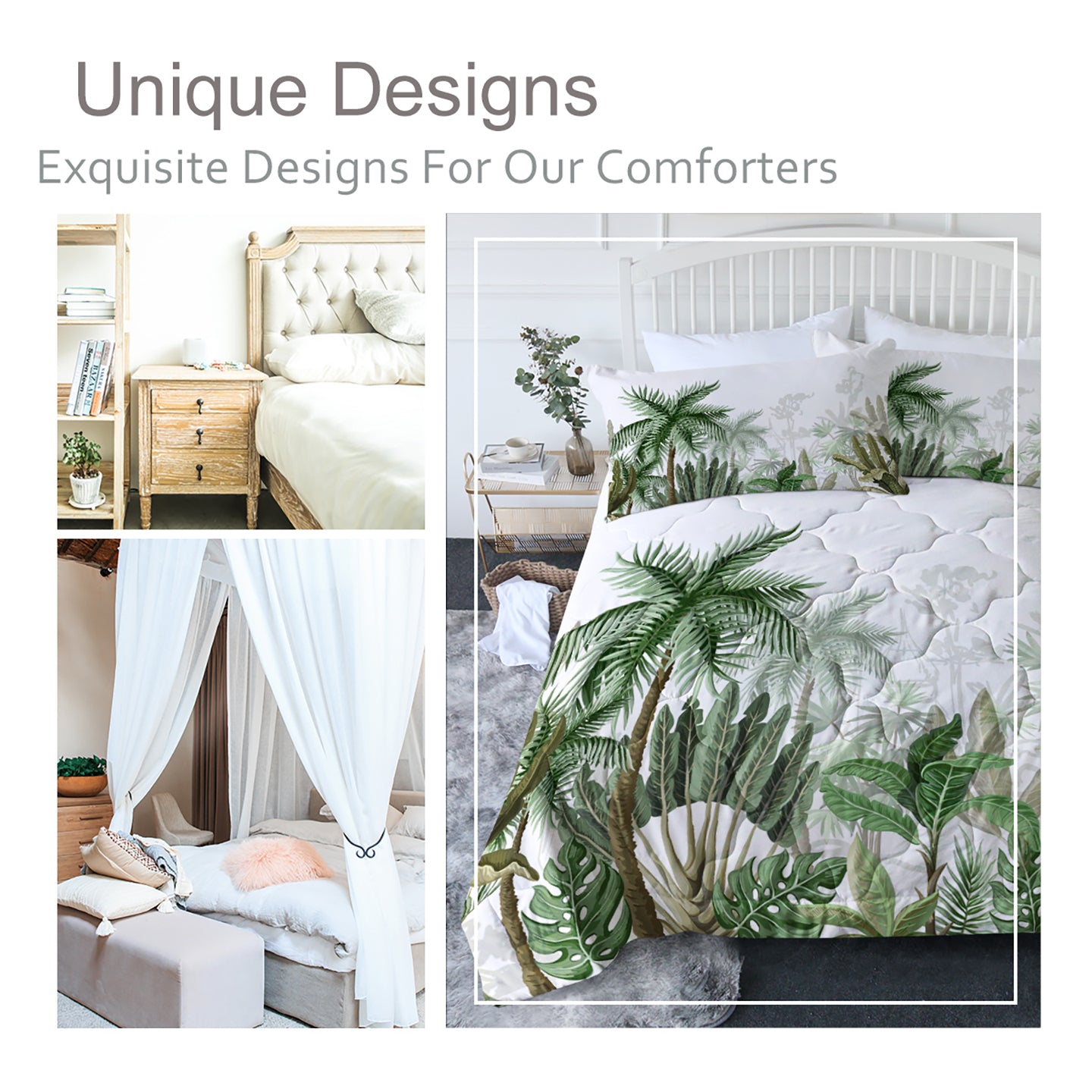 Tropical Oasis Coconut & Banana Leaf Microfiber Bedding Set