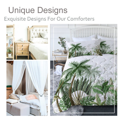 Tropical Oasis Coconut & Banana Leaf Microfiber Bedding Set