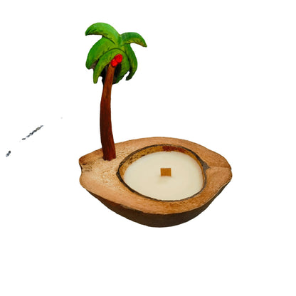 Coconut Shell Boat Candle